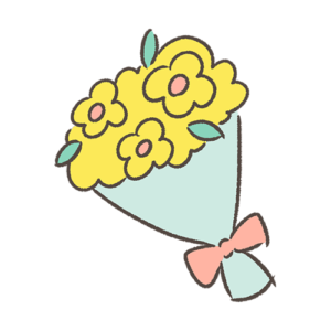 黄色い花束のイラスト素材