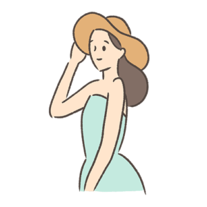 リゾートワンピースの女性のイラスト素材